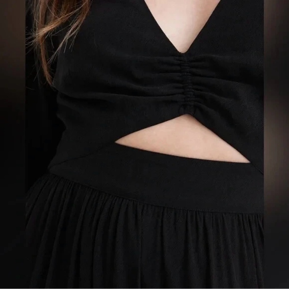 Madewell Lusterweave Black Long Sleeve Tiered Whimsigoth Cut Out Dress Sz 8 NWT - Picture 5 of 16
